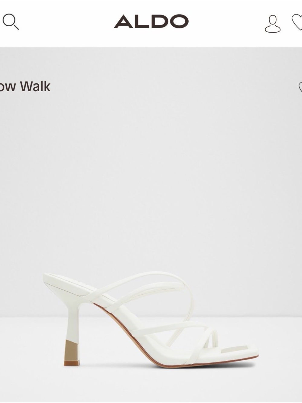 Aldo White Strappy Heeled Sandals with Gold Accent